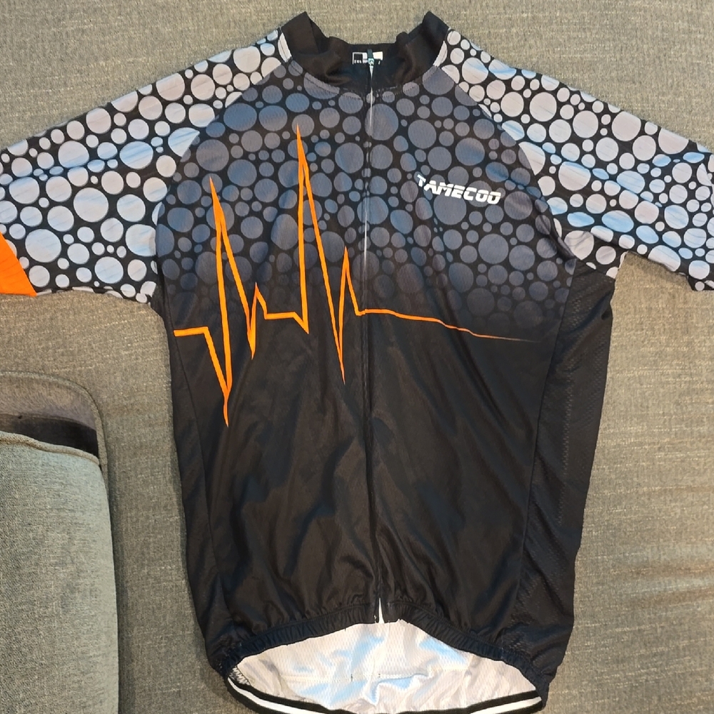 Tamecoo Men's Black and Orange Cycling Jersey XXL
